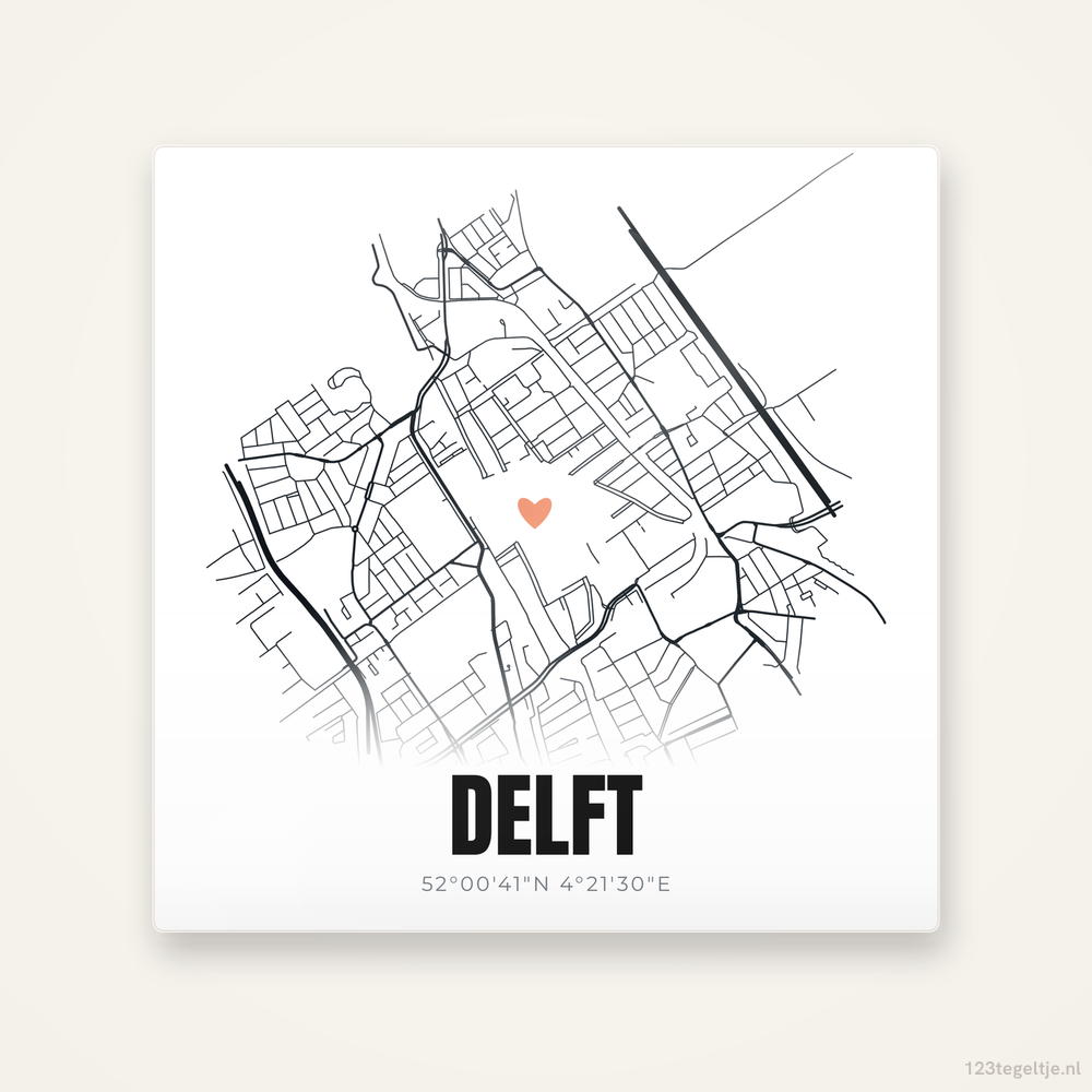 Tegeltje Delft stadskaart