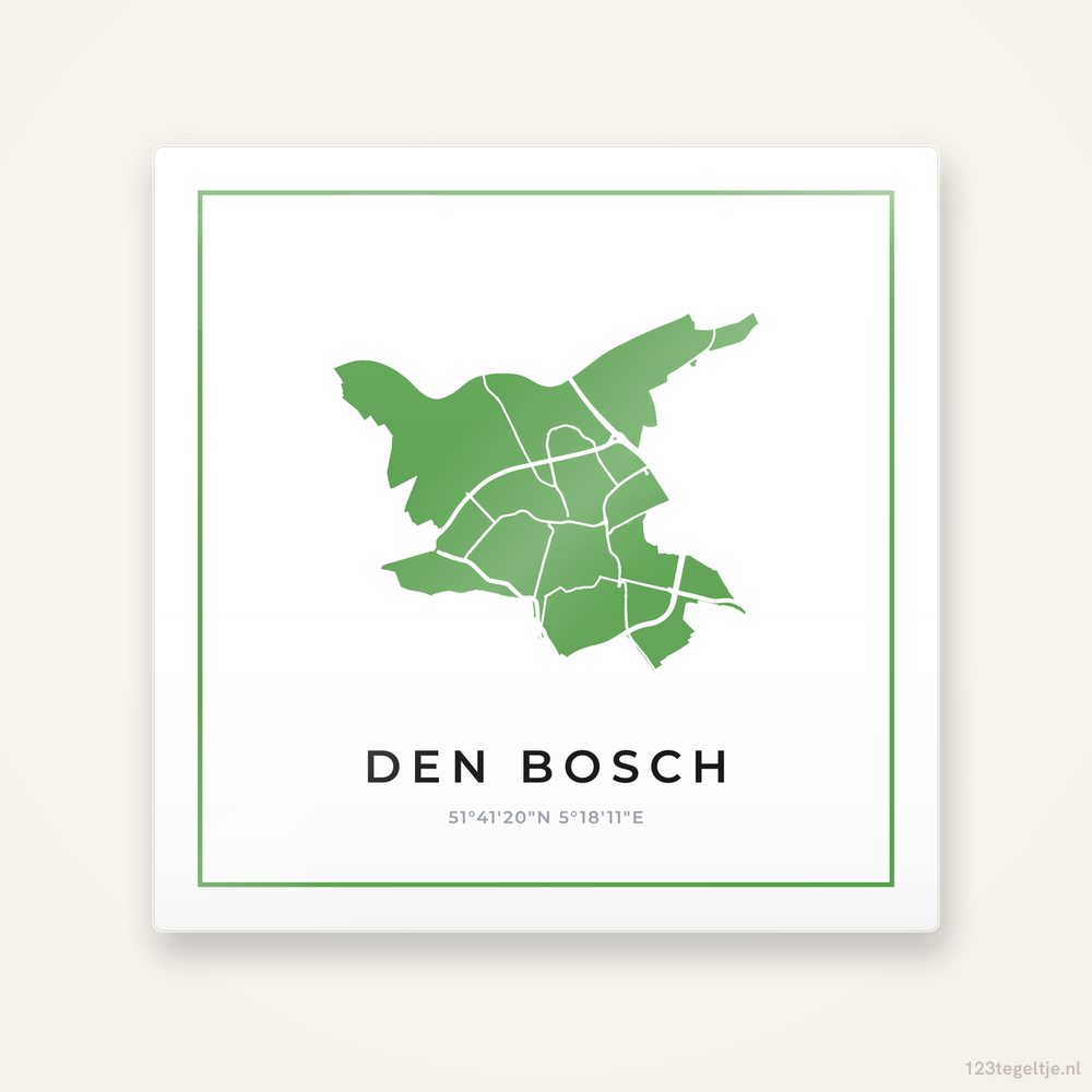 Tegeltje Den Bosch silhouet groen