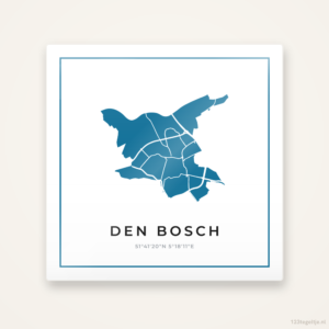 Tegeltje Den Bosch silhouet met kader