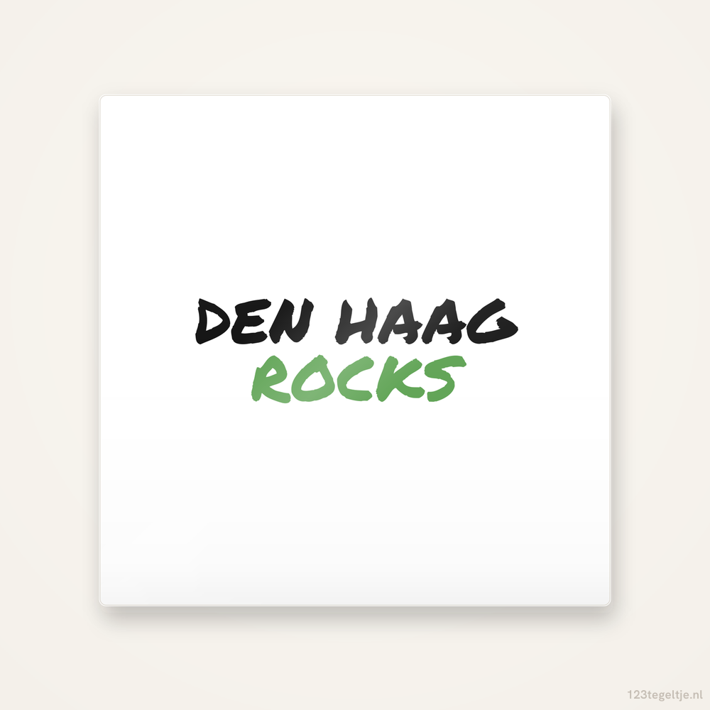 Tegeltje Den Haag Rocks handletter
