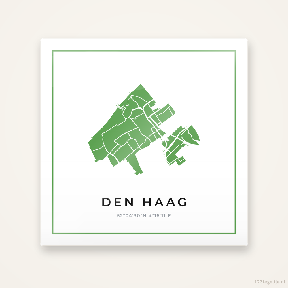 Tegeltje Den Haag silhouet groen
