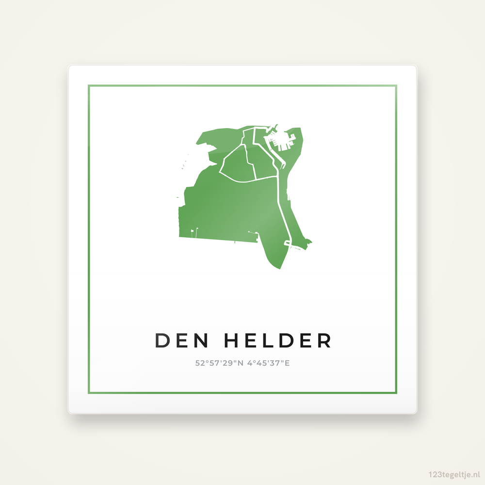 Tegeltje Den Helder silhouet groen