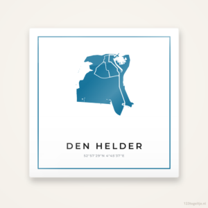 Tegeltje Den Helder silhouet met kader