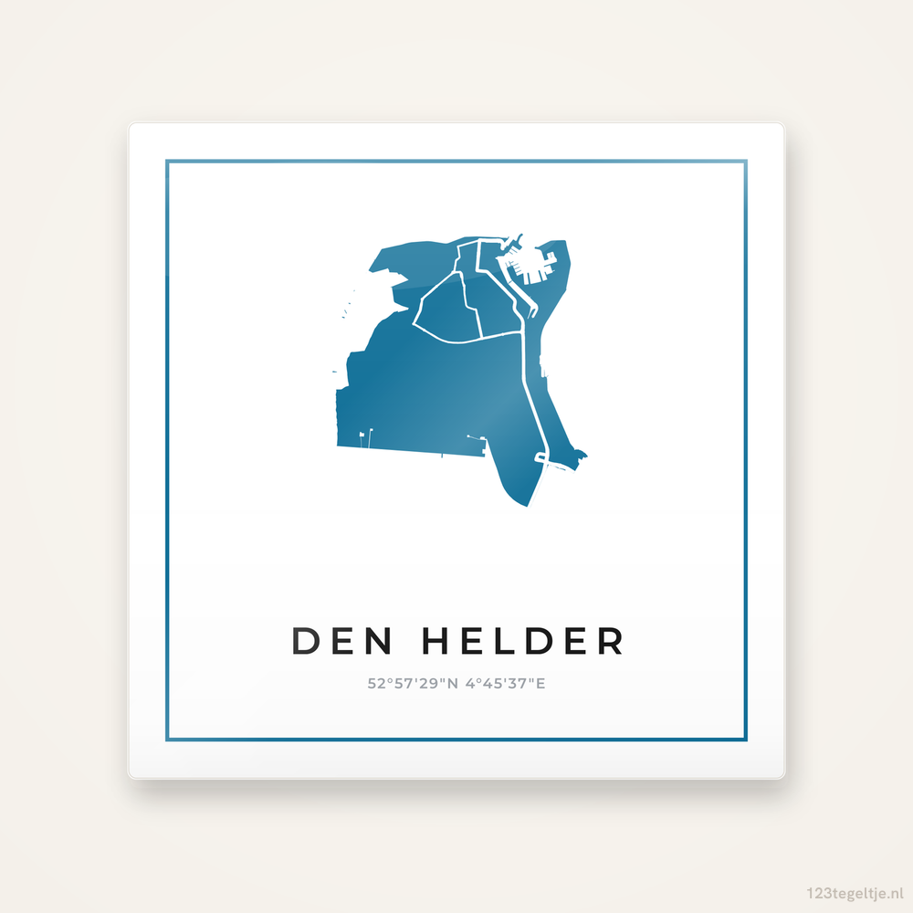 Tegeltje Den Helder silhouet met kader