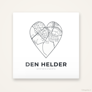 Tegeltje Den Helder stadskaart hart