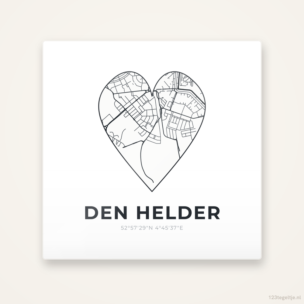 Tegeltje Den Helder stadskaart hart