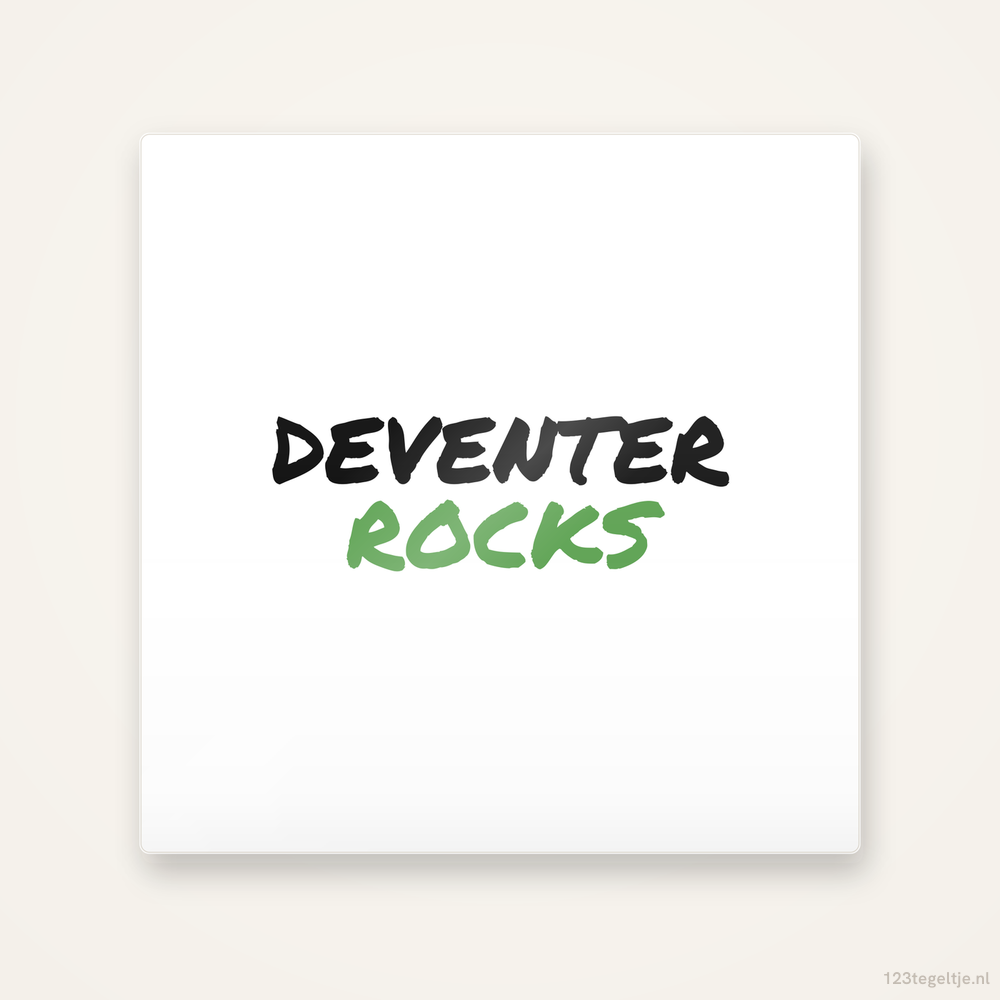 Tegeltje Deventer Rocks handletter