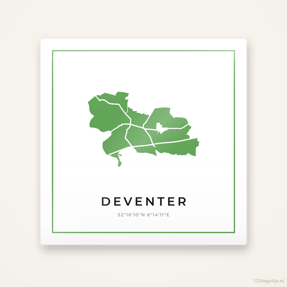 Tegeltje Deventer silhouet groen
