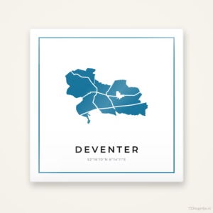 Tegeltje Deventer silhouet met kader