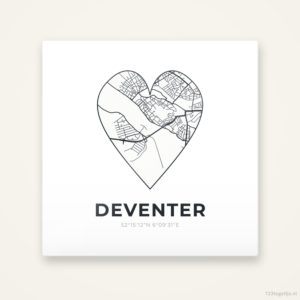 Tegeltje Deventer stadskaart hart