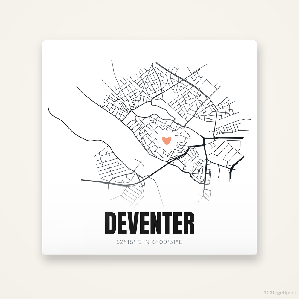 Tegeltje Deventer stadskaart
