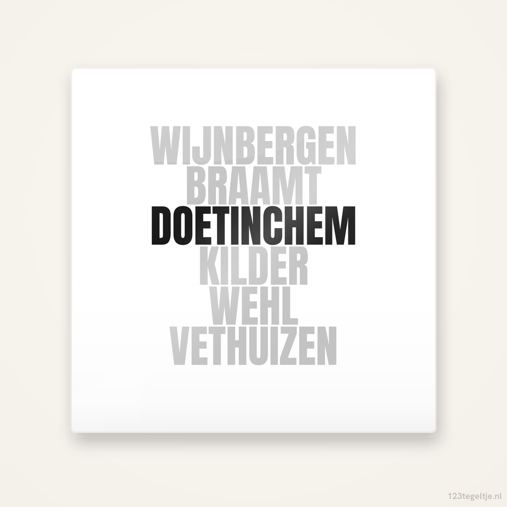 Tegeltje Doetinchem en omgeving