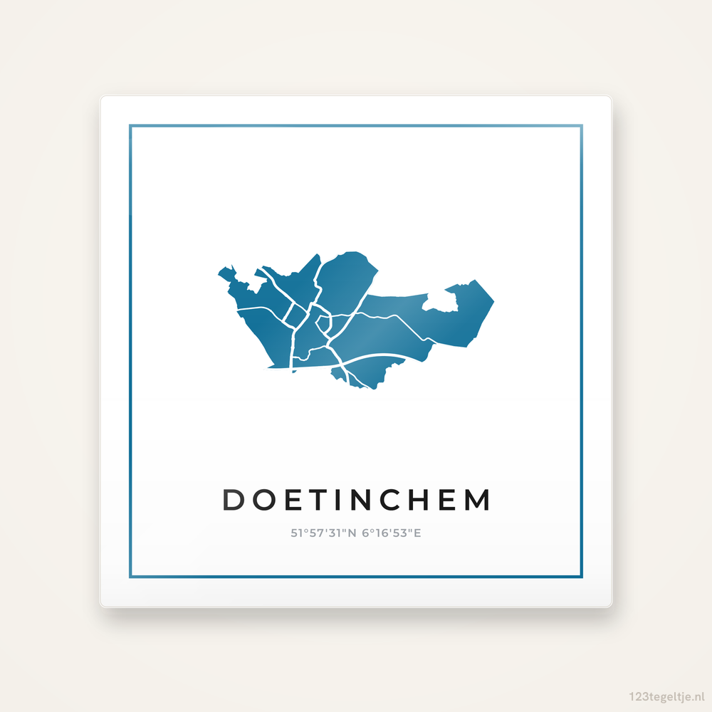 Tegeltje Doetinchem silhouet met kader