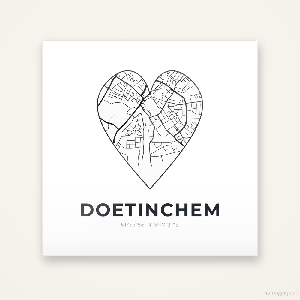 Tegeltje Doetinchem stadskaart hart