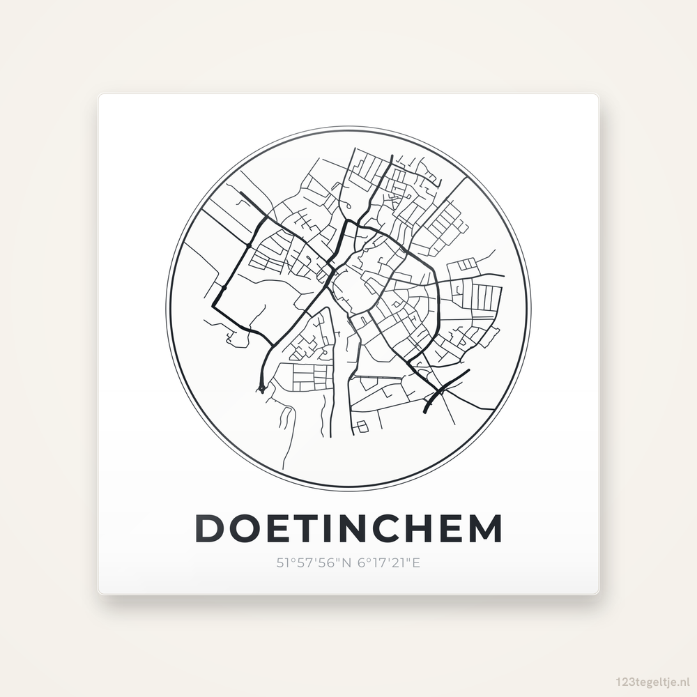 Tegeltje Doetinchem stadskaart rond