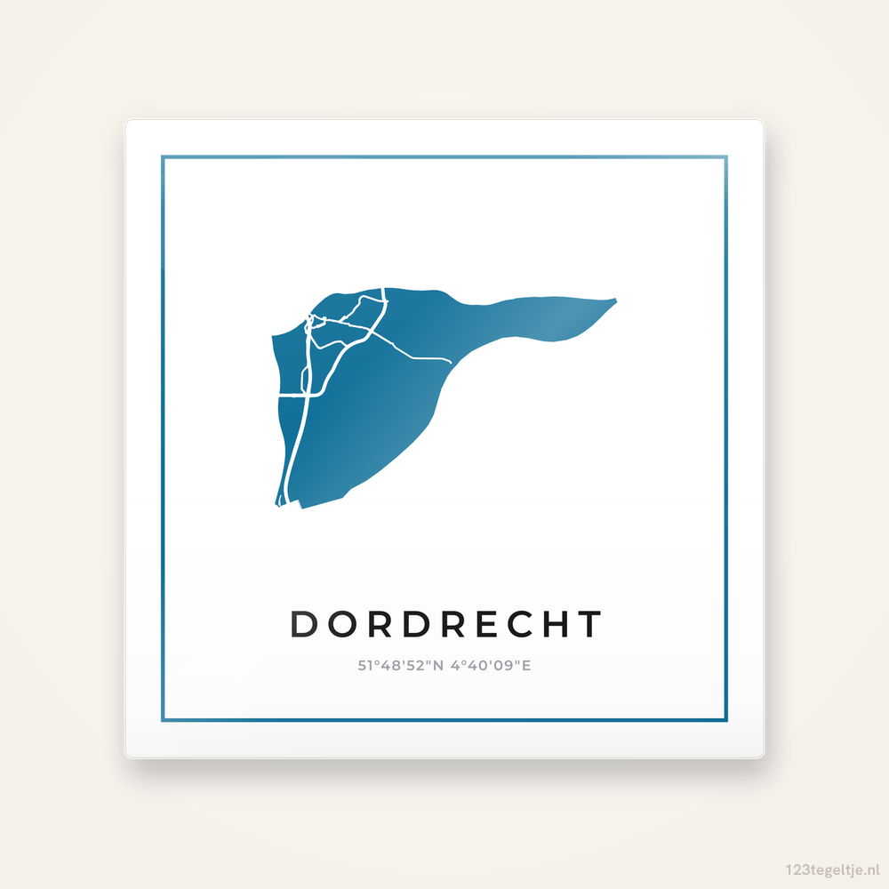 Tegeltje Dordrecht silhouet met kader