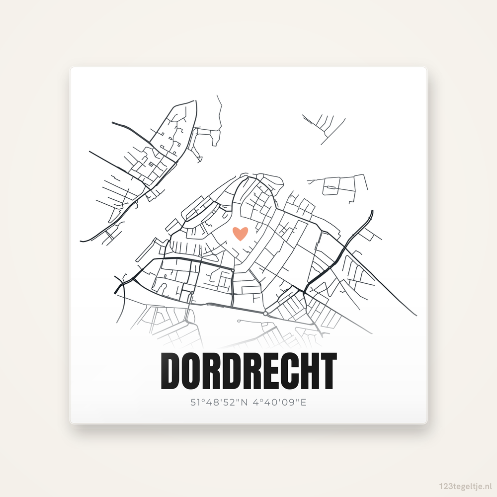 Tegeltje Dordrecht stadskaart