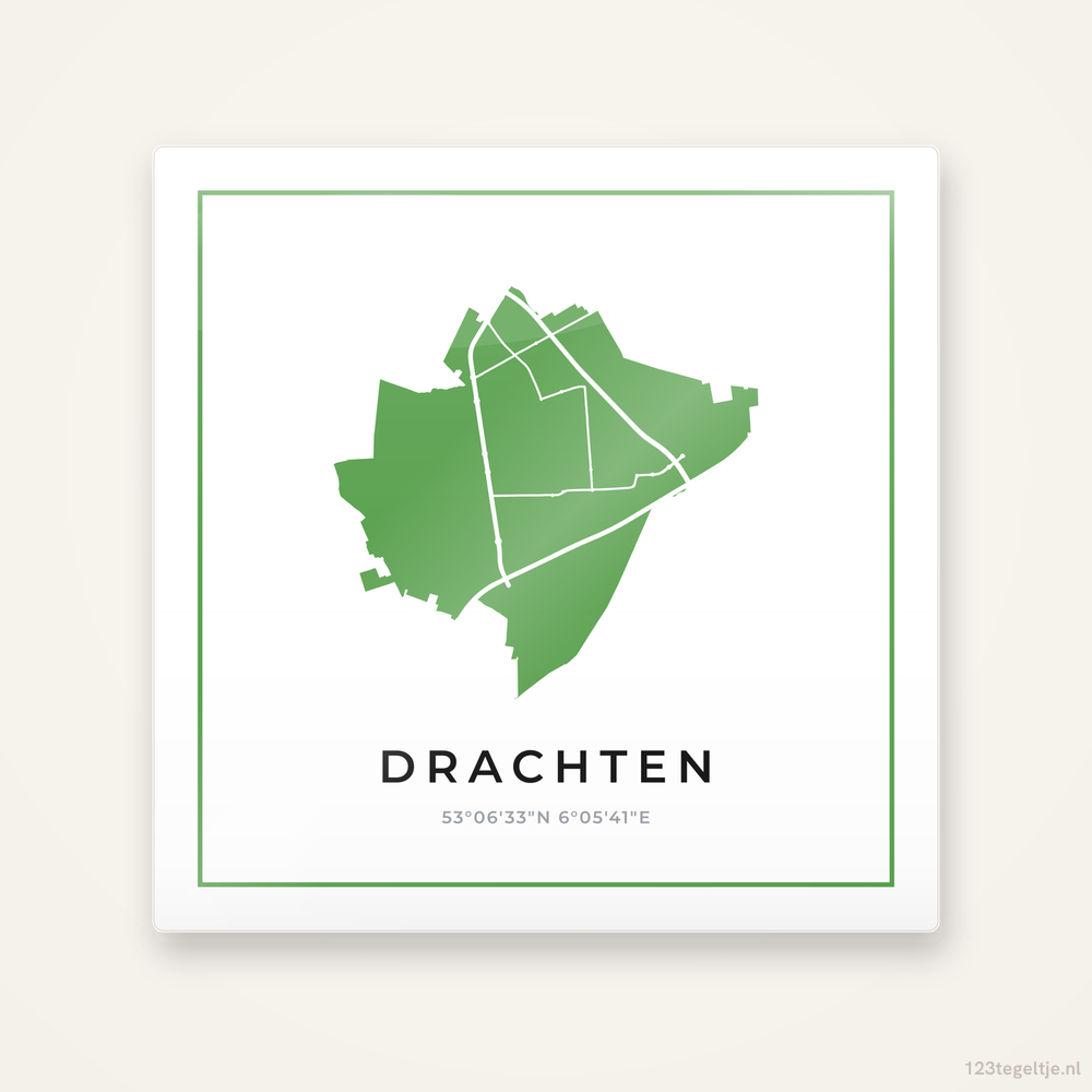 Tegeltje Drachten silhouet groen