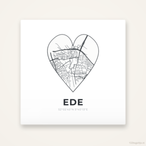 Tegeltje Ede stadskaart hart