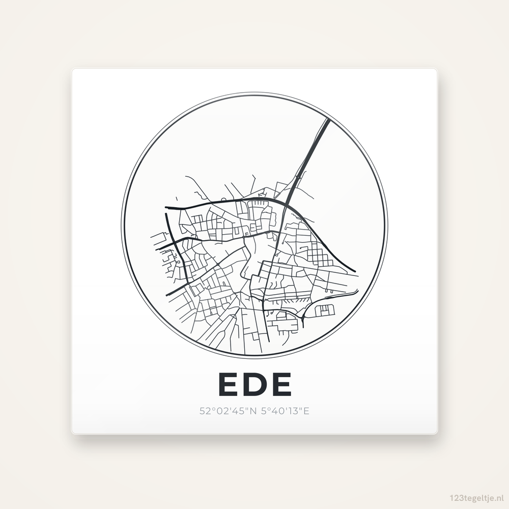 Tegeltje Ede stadskaart rond