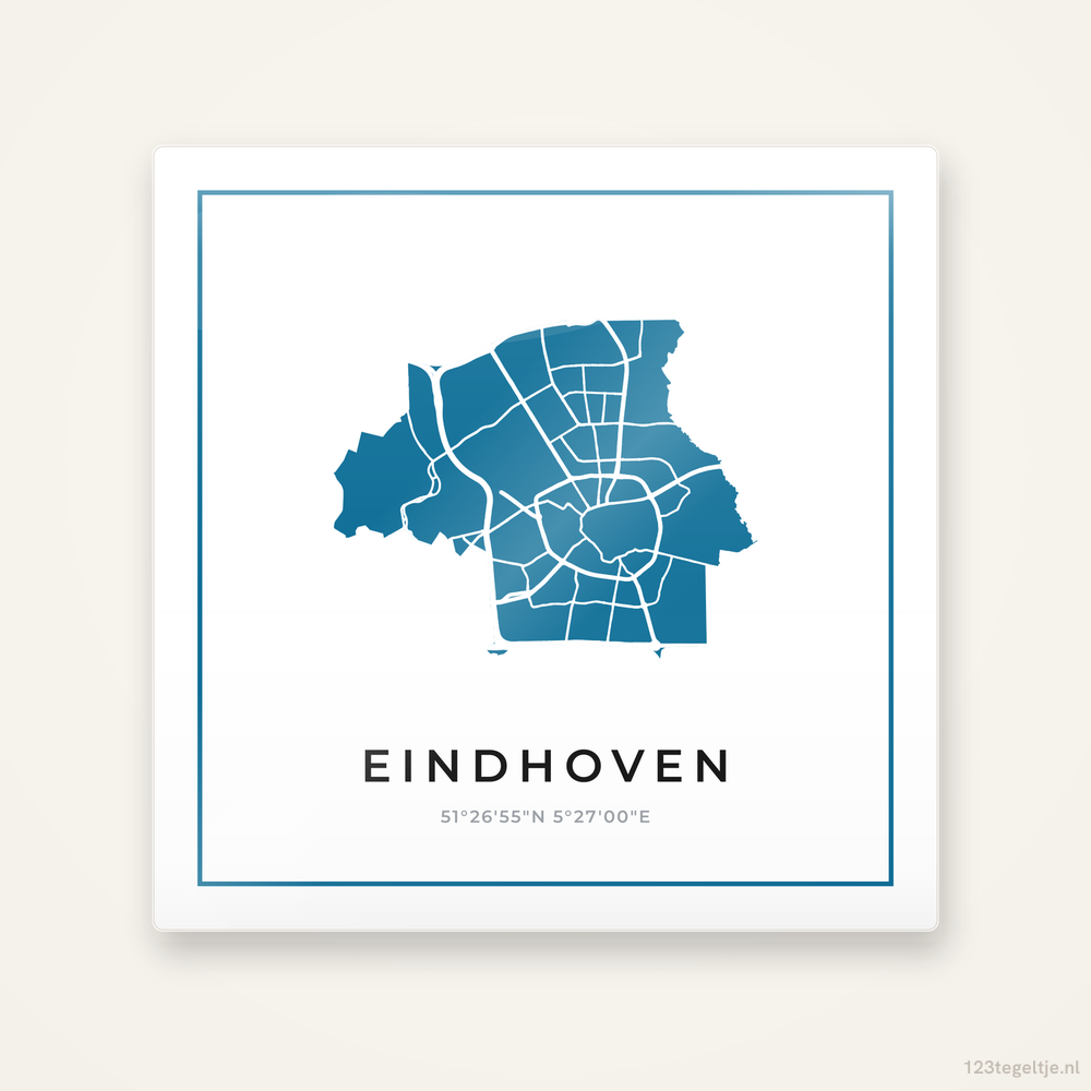 Tegeltje Eindhoven silhouet met kader