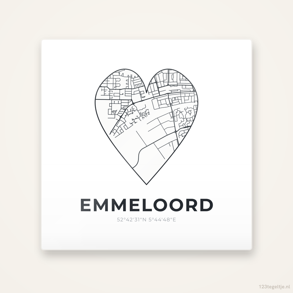 Tegeltje Emmeloord stadskaart hart