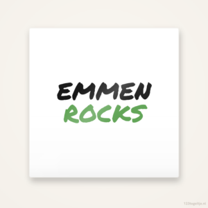 Tegeltje Emmen Rocks handletter