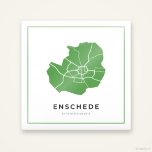 Tegeltje Enschede silhouet groen