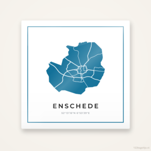 Tegeltje Enschede silhouet met kader