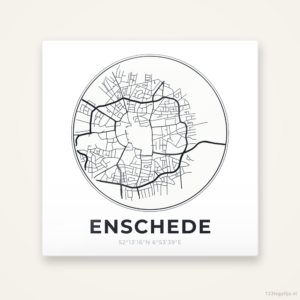 Tegeltje Enschede stadskaart rond