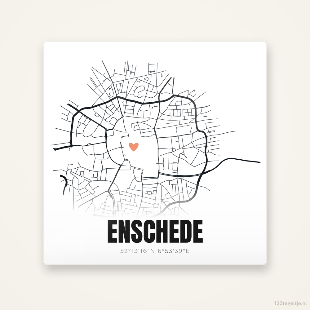 Tegeltje Enschede stadskaart