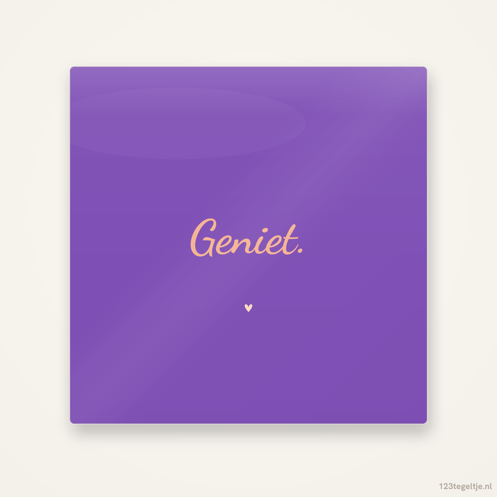 Geniet, keramisch tegeltje 15 bij 15 cm