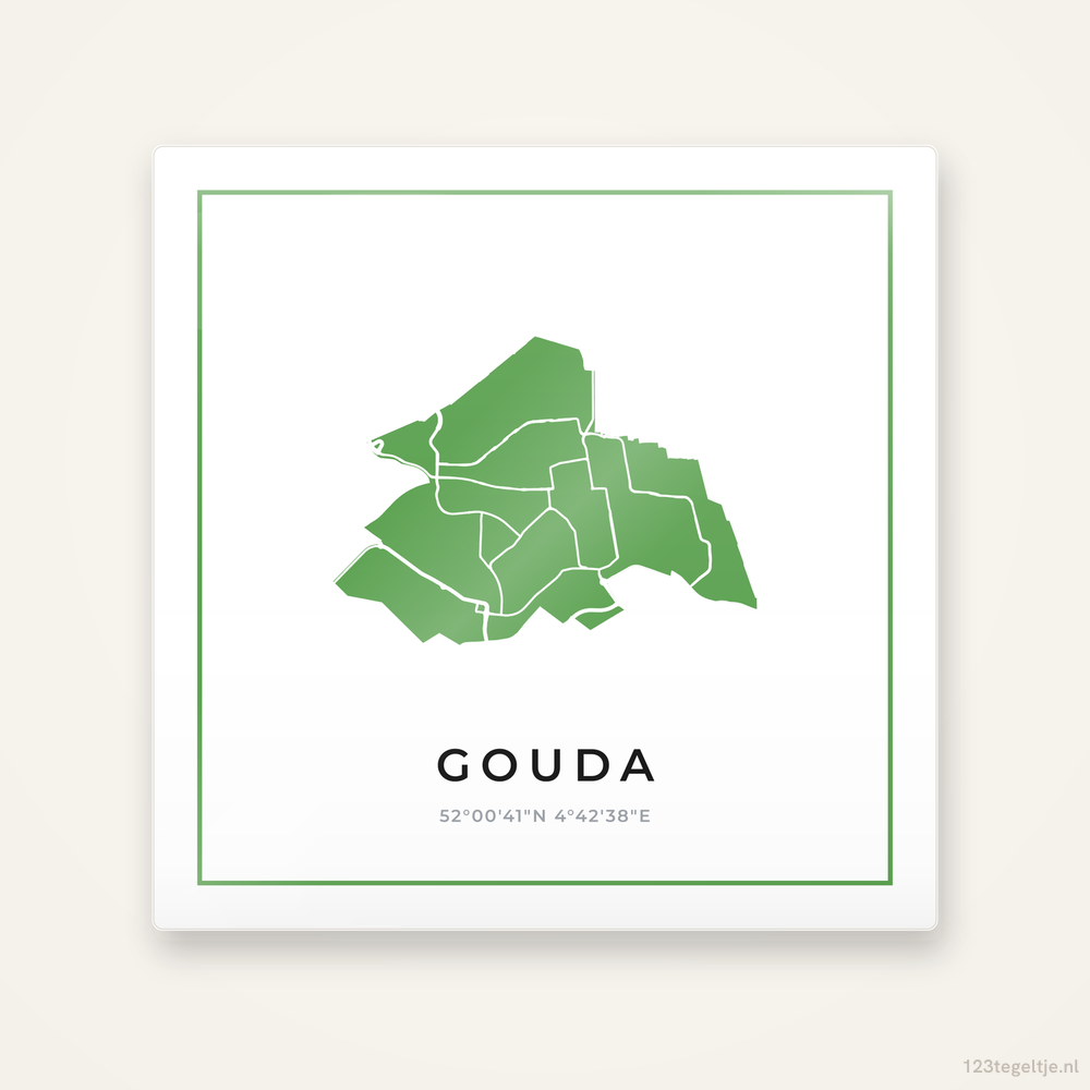 Tegeltje Gouda silhouet groen