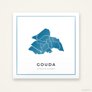 Tegeltje Gouda silhouet met kader