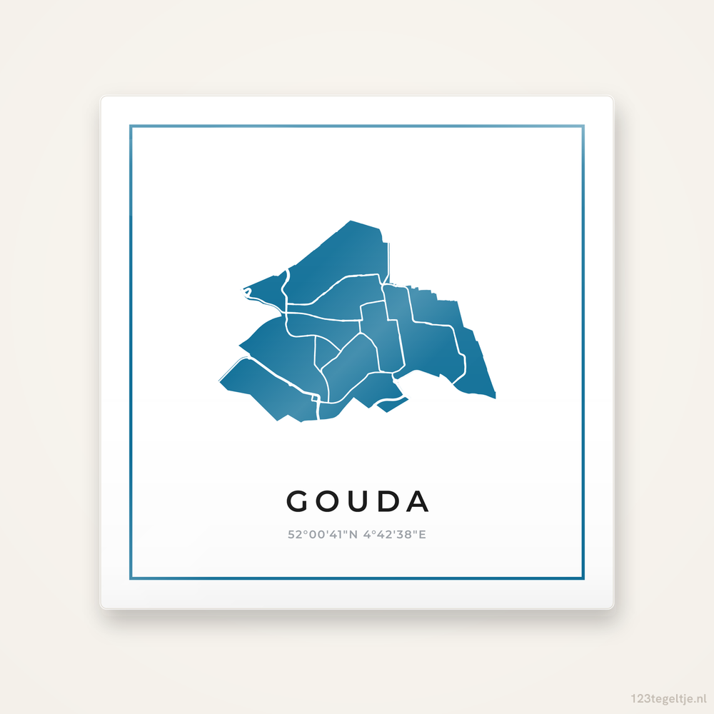 Tegeltje Gouda silhouet met kader