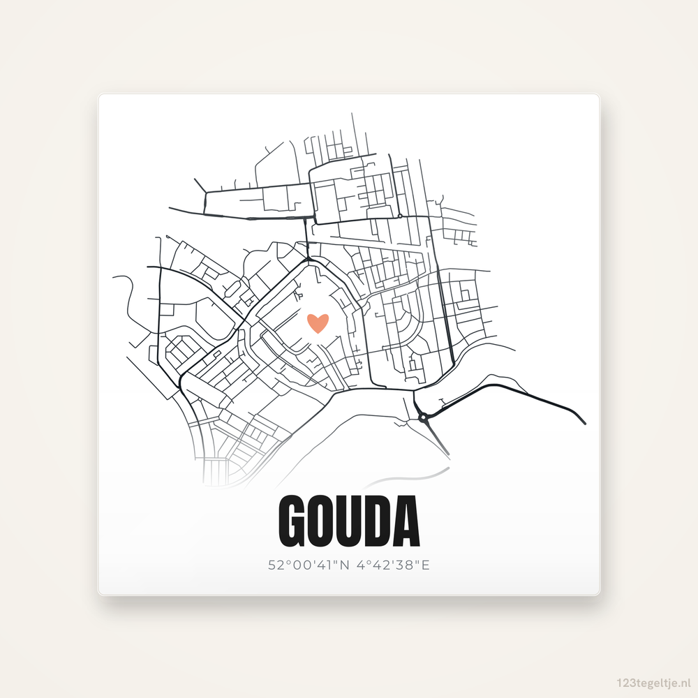 Tegeltje Gouda stadskaart