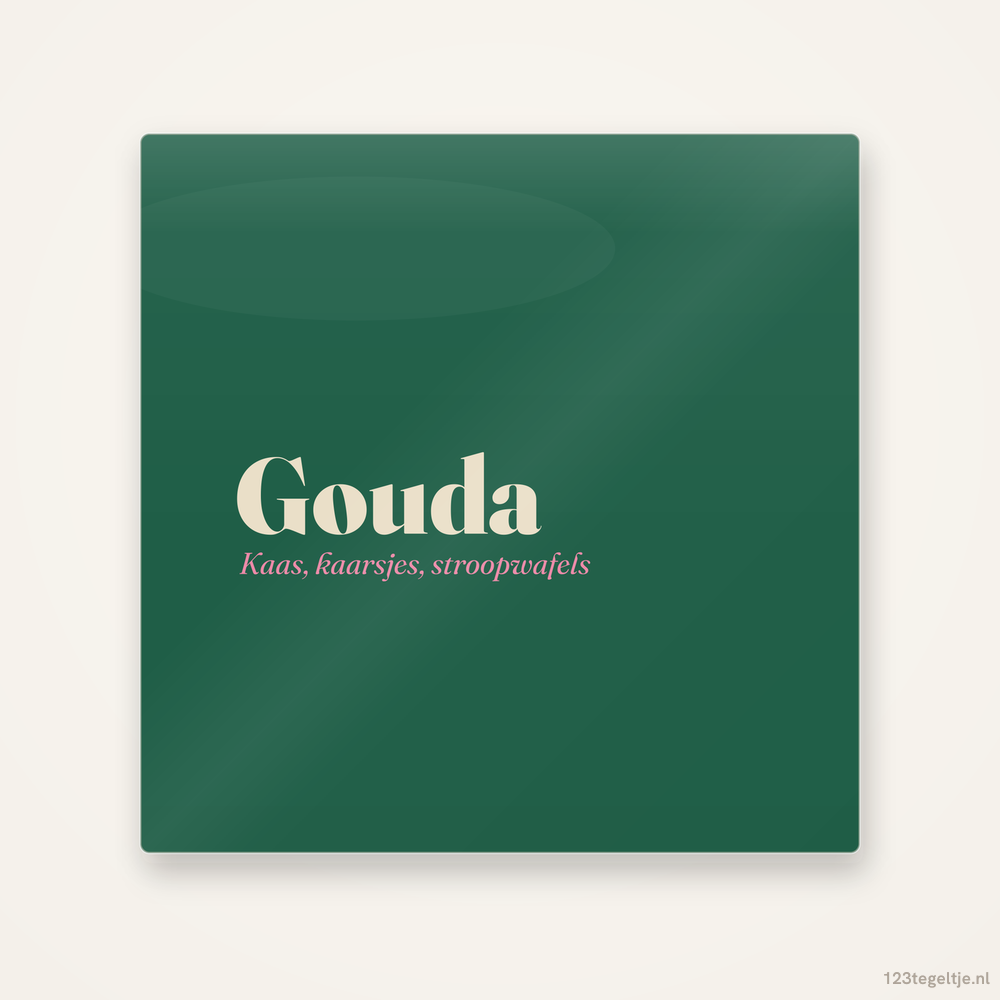 Gouda, keramisch tegeltje 15 bij 15 cm
