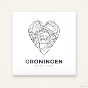 Tegeltje Groningen stadskaart hart
