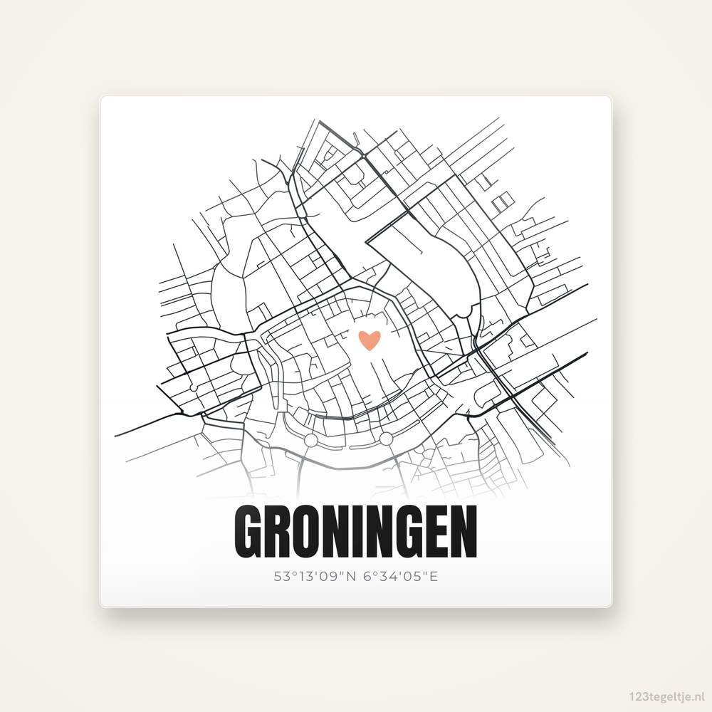 Tegeltje Groningen stadskaart