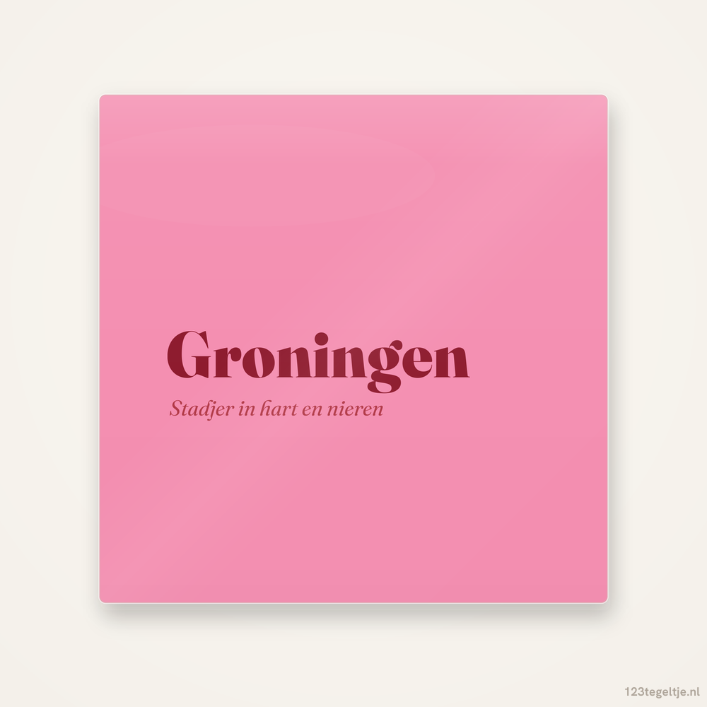 Groningen, keramisch tegeltje 15 bij 15 cm
