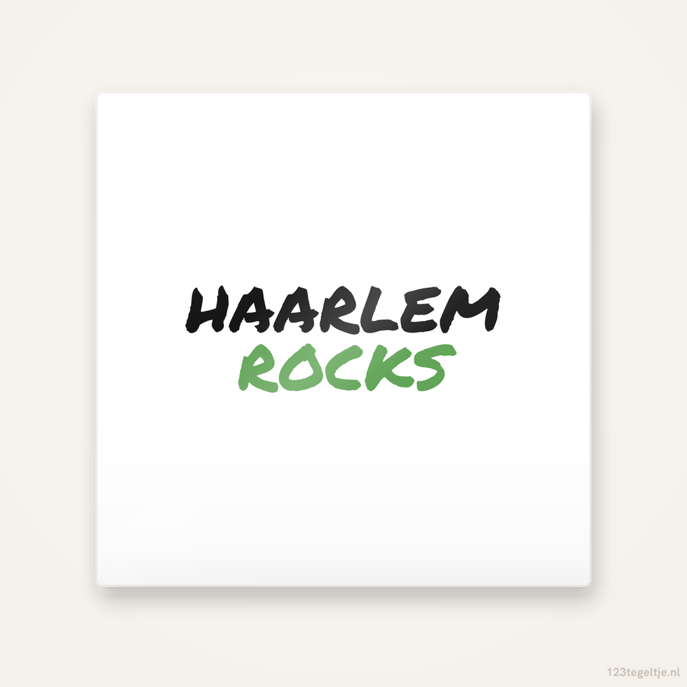 Tegeltje Haarlem Rocks handletter