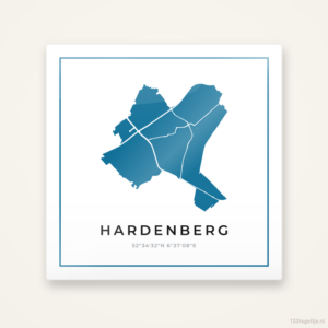 Tegeltje Hardenberg silhouet met kader