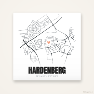 Tegeltje Hardenberg stadskaart