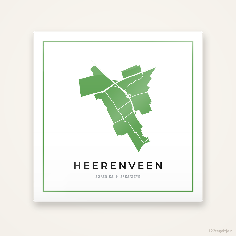 Tegeltje Heerenveen silhouet groen