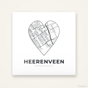 Tegeltje Heerenveen stadskaart hart