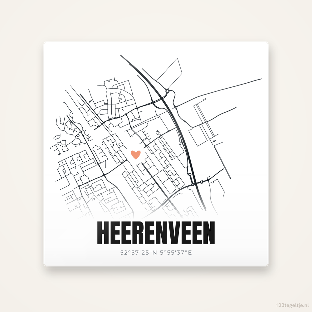 Tegeltje Heerenveen stadskaart