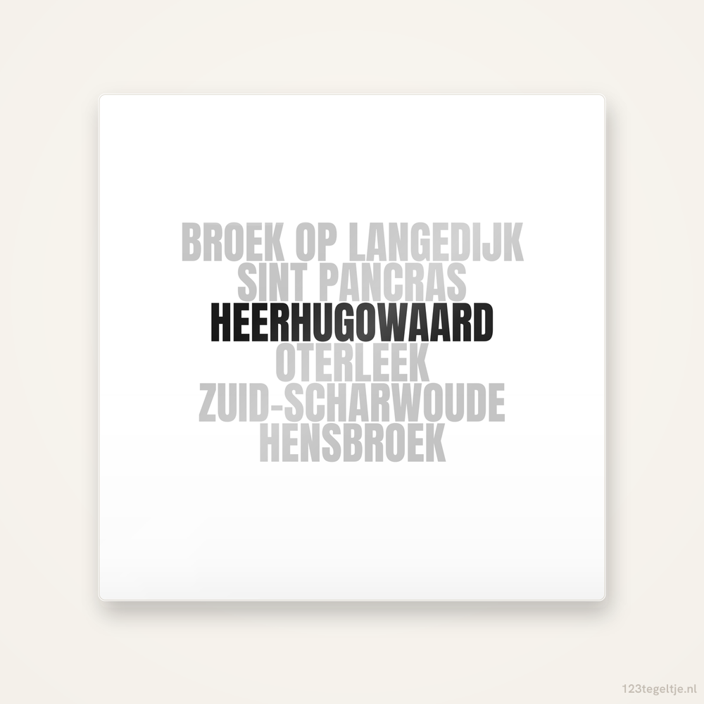 Tegeltje Heerhugowaard en omgeving