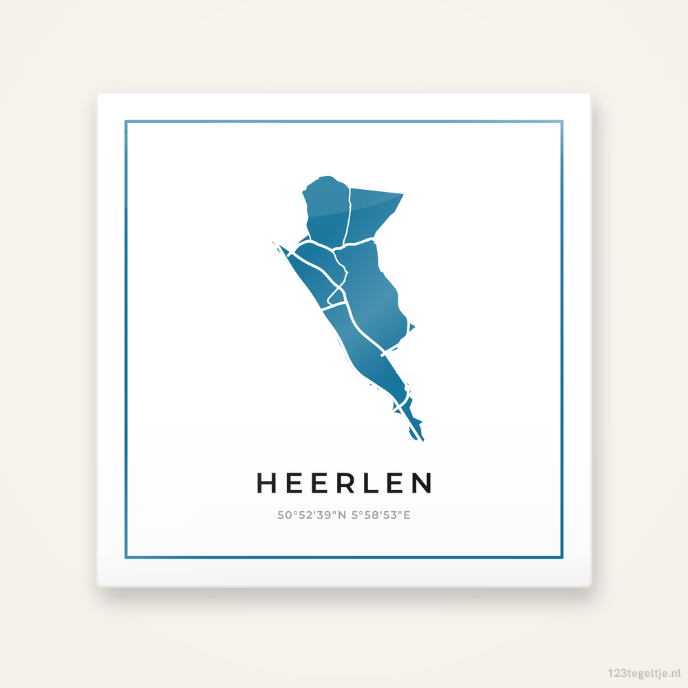 Tegeltje Heerlen silhouet met kader