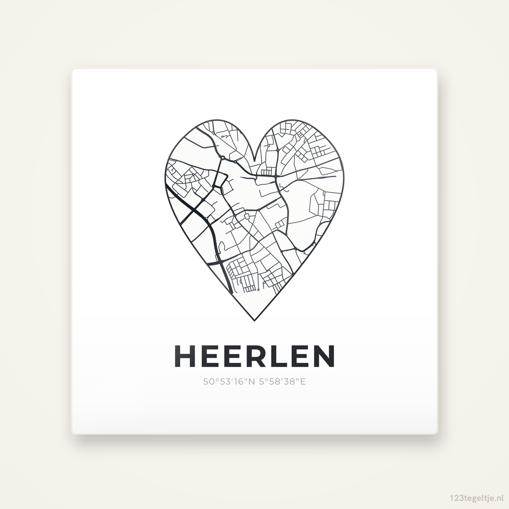 Tegeltje Heerlen stadskaart hart