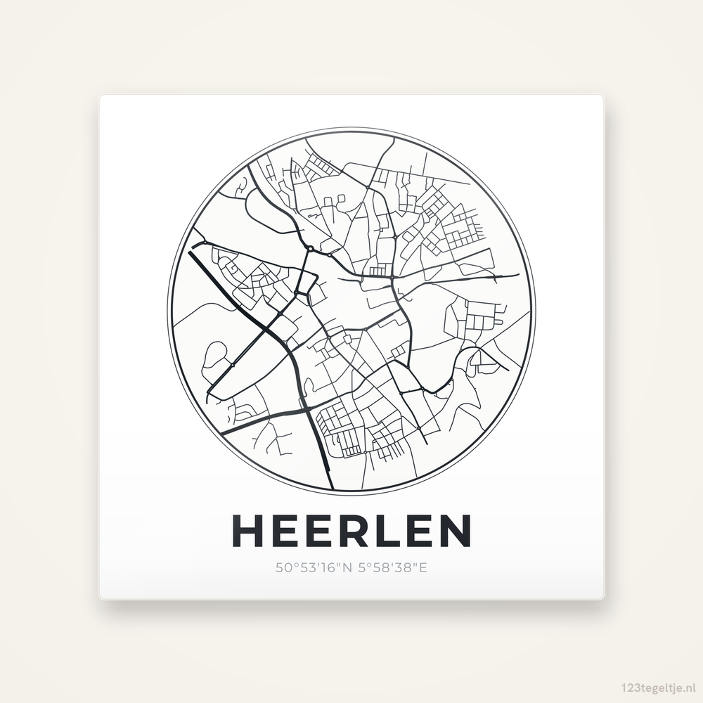 Tegeltje Heerlen stadskaart rond